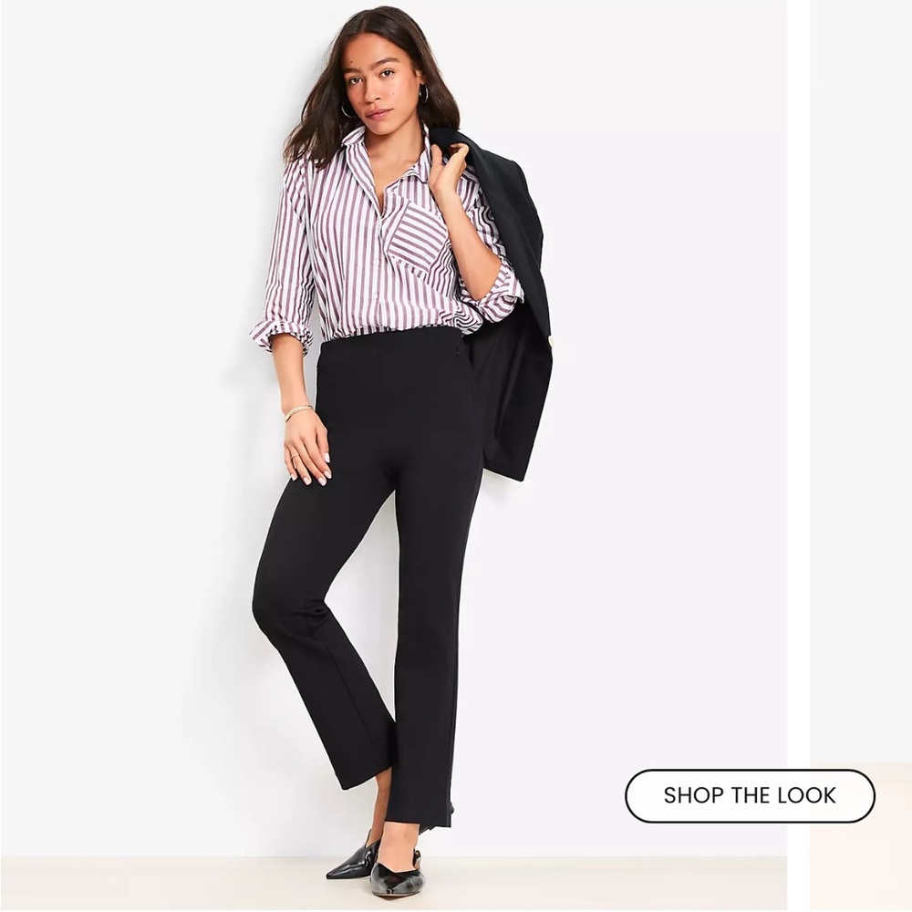 Loft Petite Ponte straight knit pants- worn once. 84.95 retail